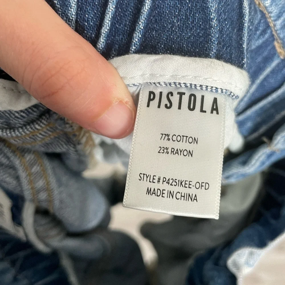 Pistola Paper Bag Denim Chambray Shorts XS